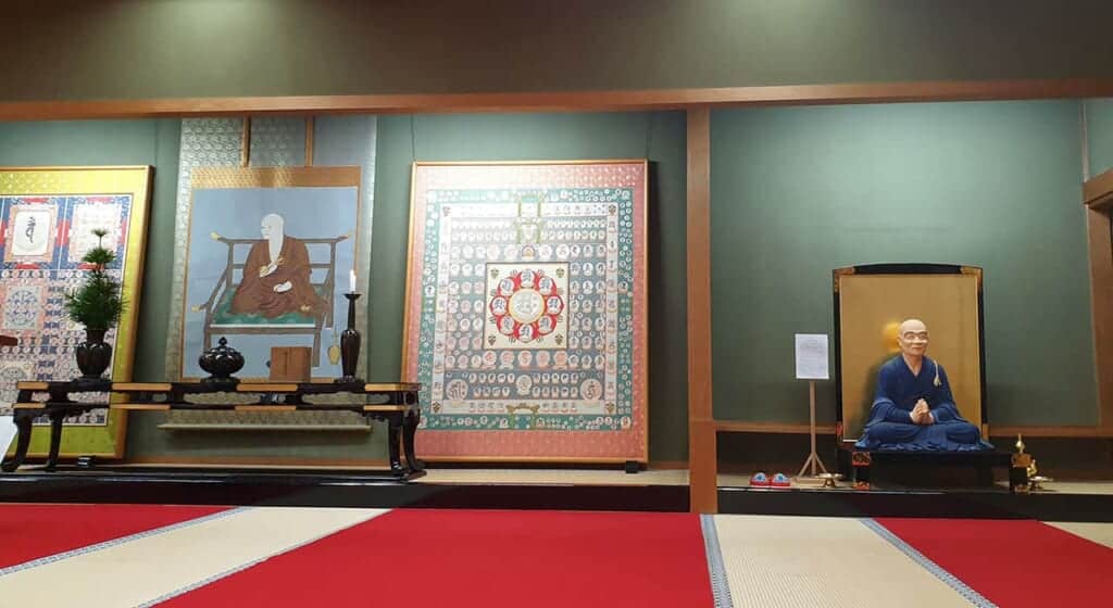 Mandala and other Buddhist artworks at Kongobu-ji temple in Koyasan