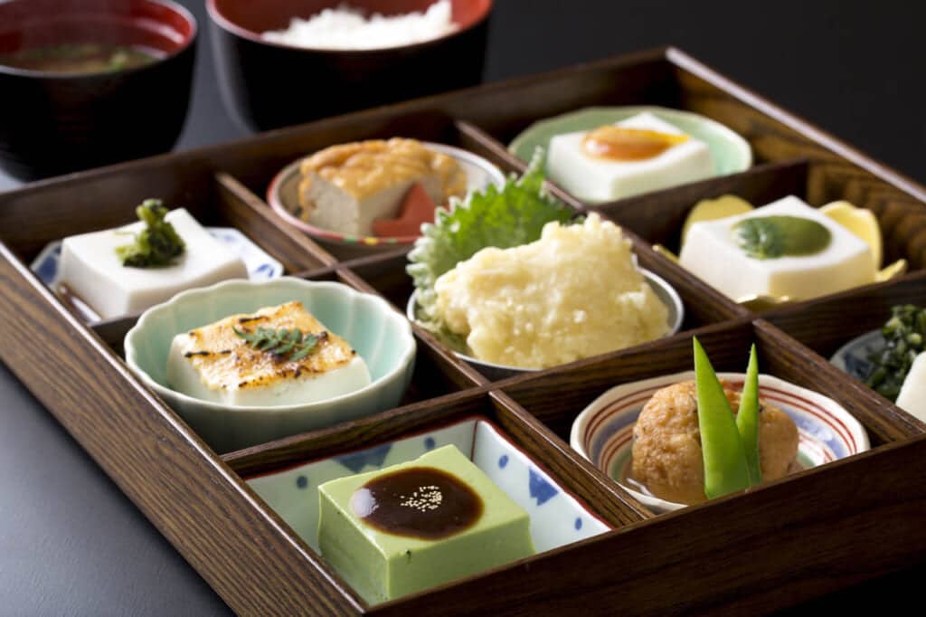 Goma tofu dish at a restaurant in Koyasan