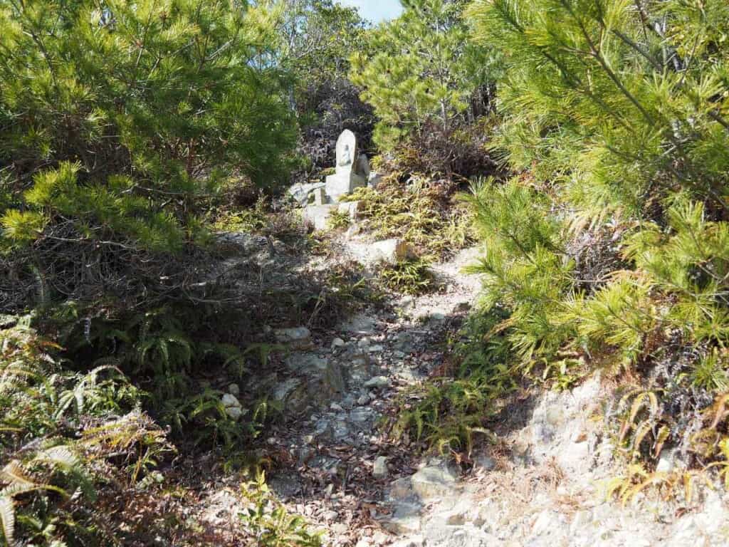 Jizo statue at Mt Chausuyama  along Japanese hike