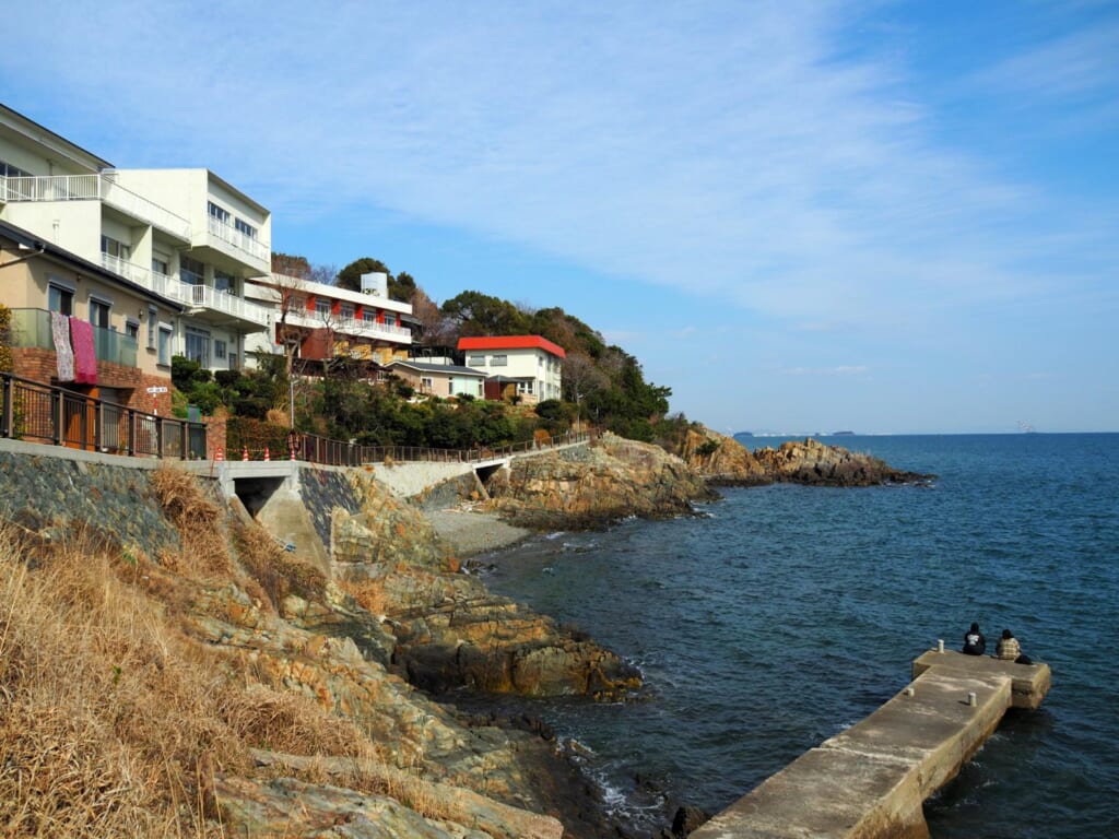 The Japanese coast and ocean views of Misaki, Japan