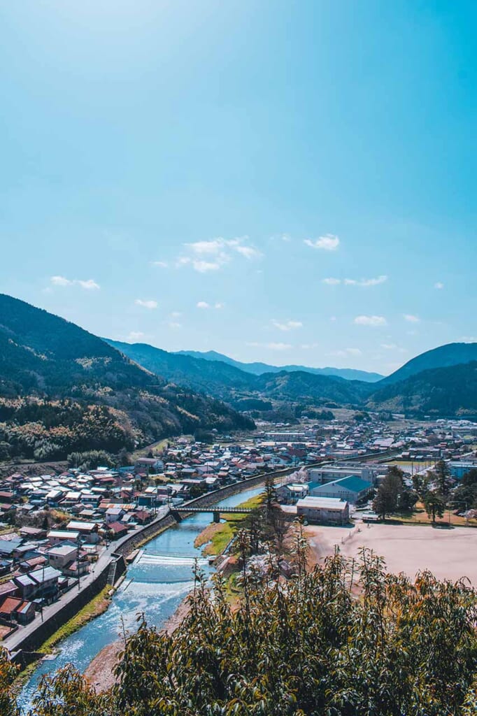 View of the Tsuwano and the river