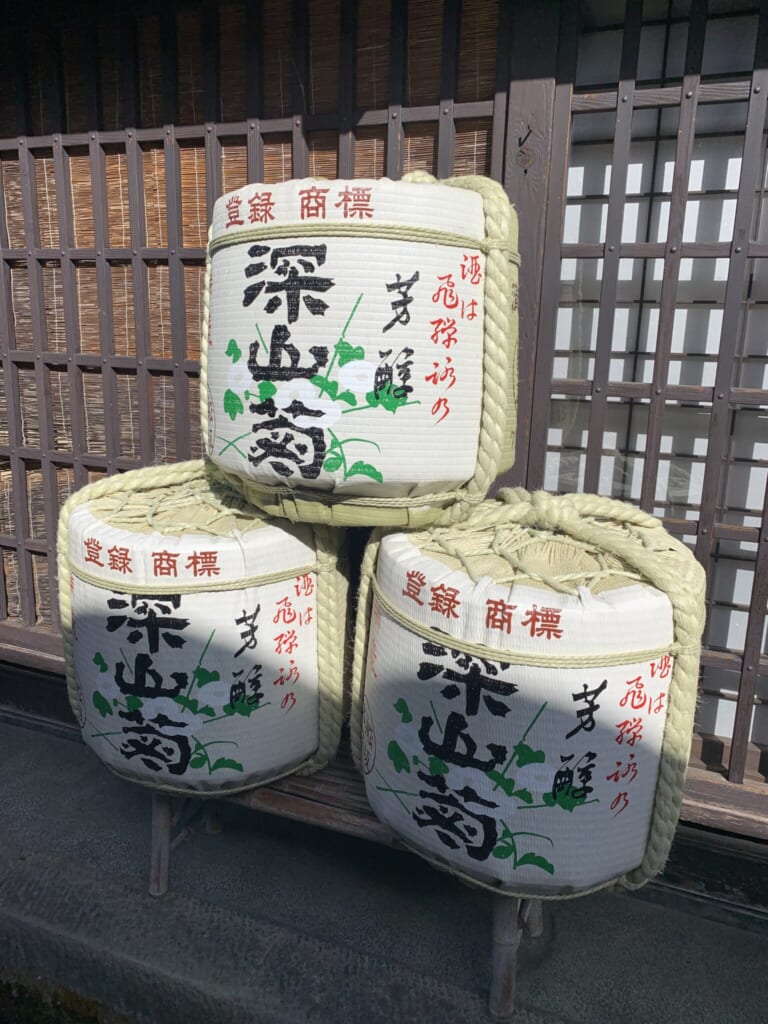 Japanese sake barrels in Takayama