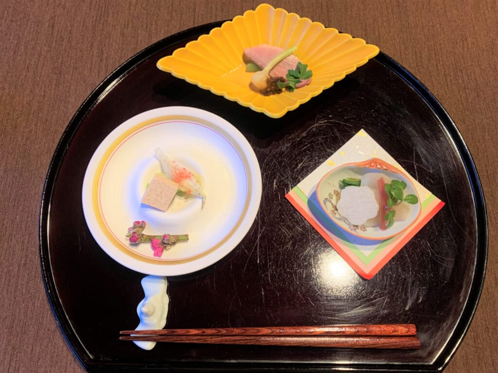 delicate dishes of a traditional Japanese meal