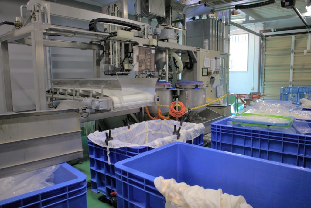 large containers in a Japanese sake brewery in Gifu, Japan