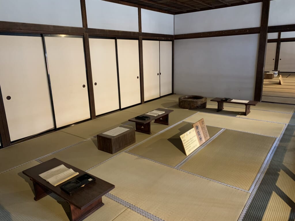 large tatami mat room with low tables