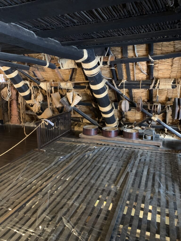 attic of a Japanese thatched roof gassho-style house