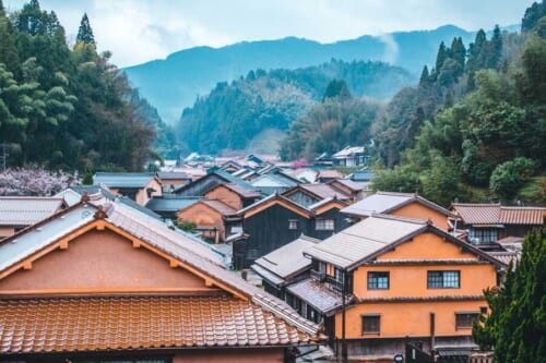 the rooftops with orange tiles