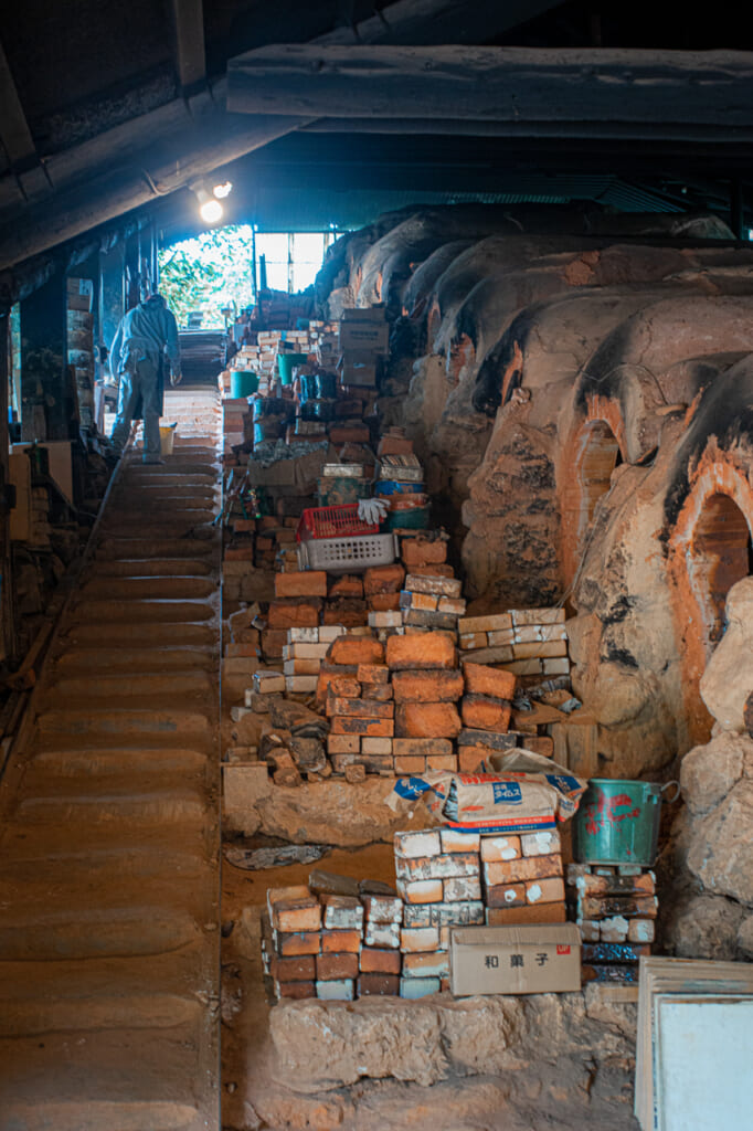 general view of a  Japanese climbing kiln in Okinawa