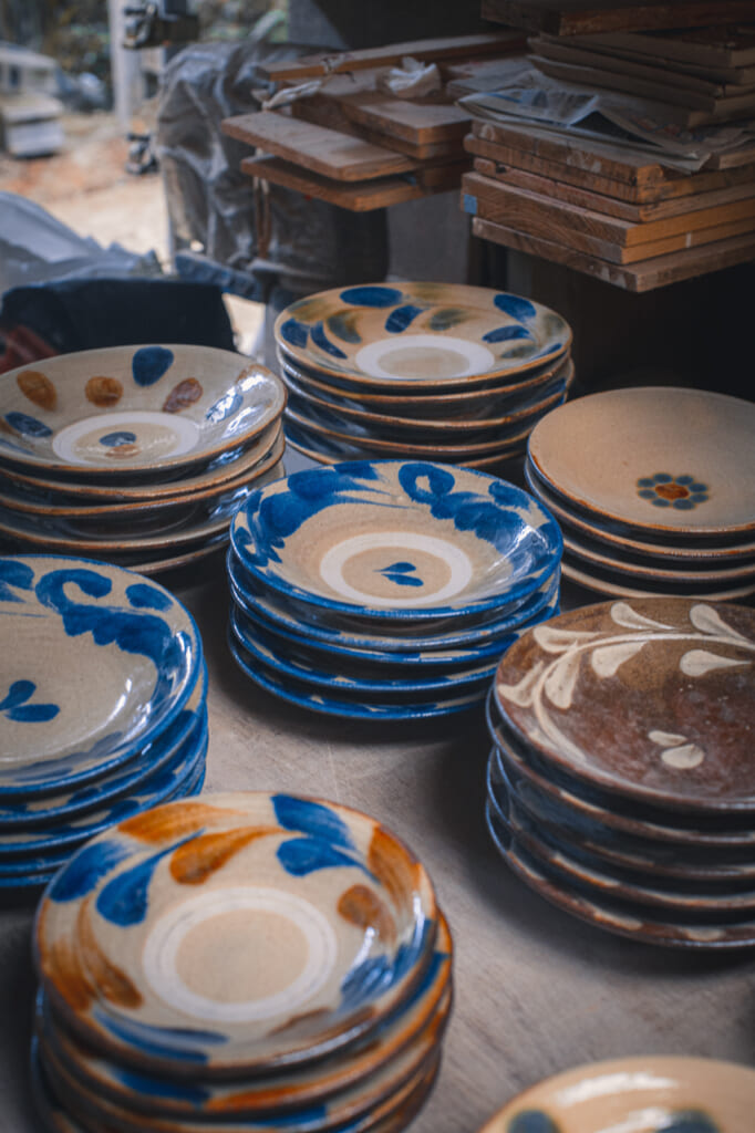 traditional japanese dishes and ceramics in okinawa