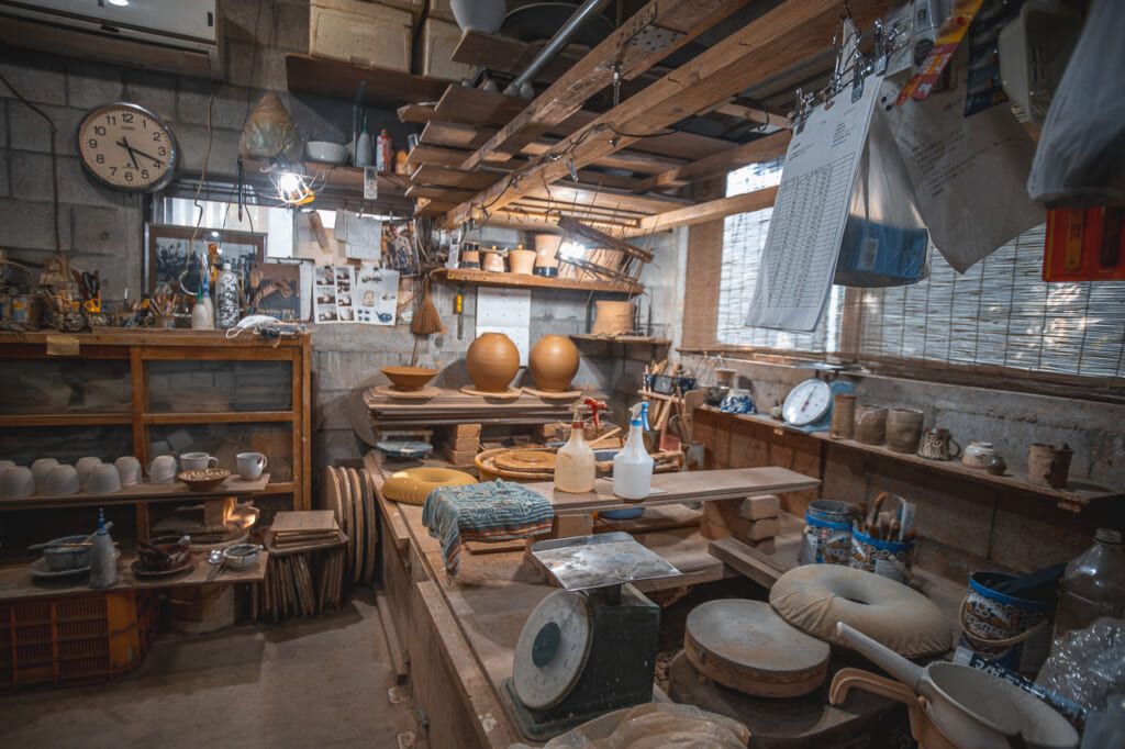 general view of Nakama Pottery Workshop in Okinawa, Japan