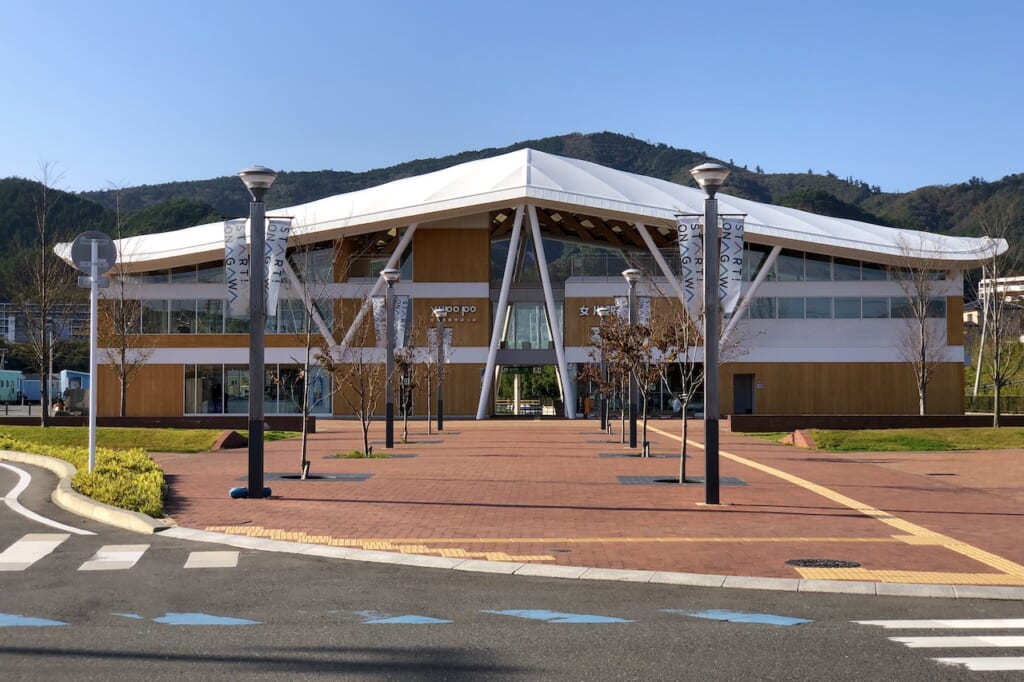 white-roofed train station, a symbol of rebirth after the 2011 Tsunami