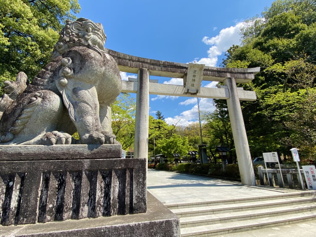 Takeda shrine, a traditional Japanese shrine in Japan