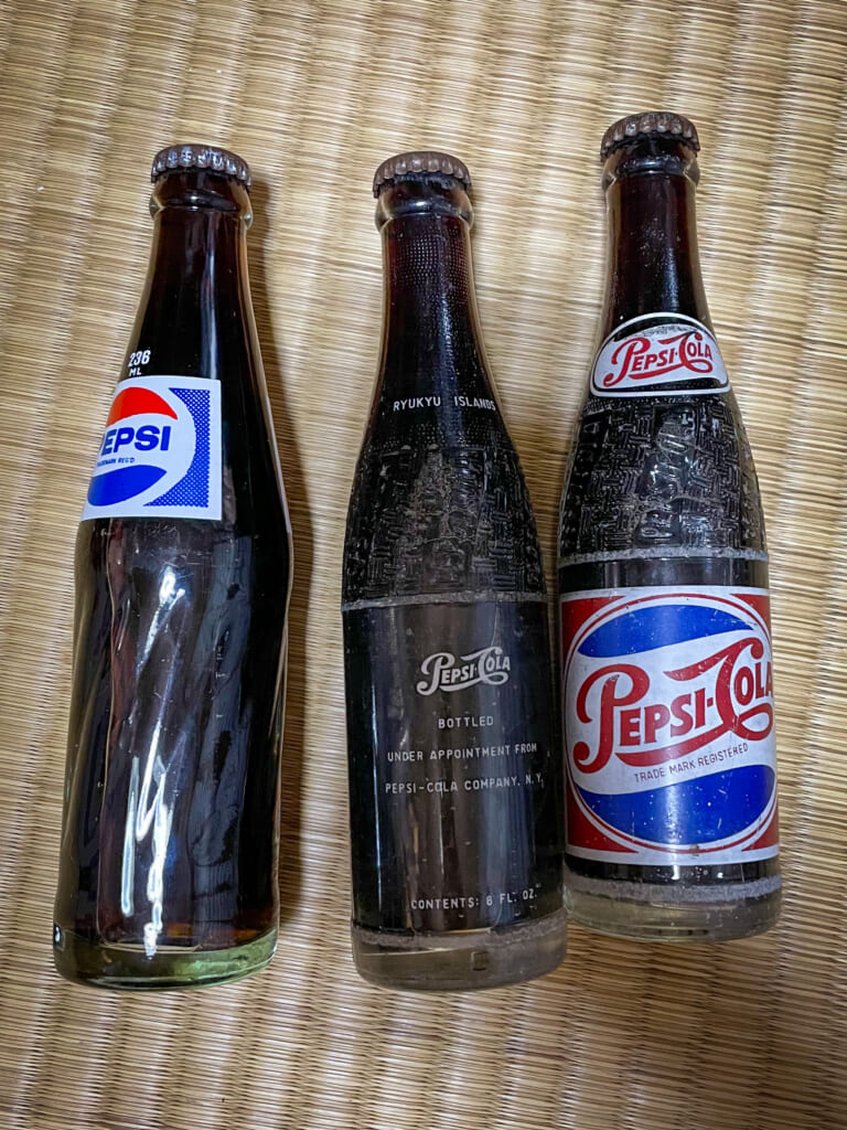 antique cola bottles in Japan