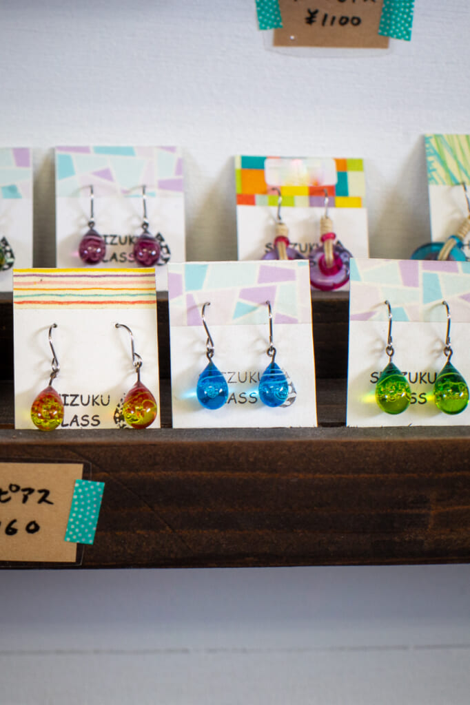 colorful earrings glassware in okinawa Japan