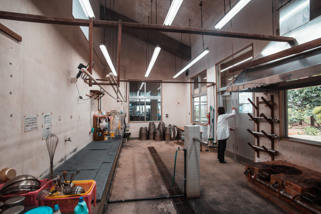 general view of the dyeing room in okinawa, japan