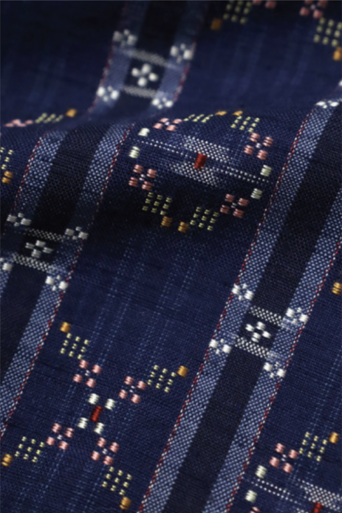 detail of hanaori, a type of japanese textiles from okinawa