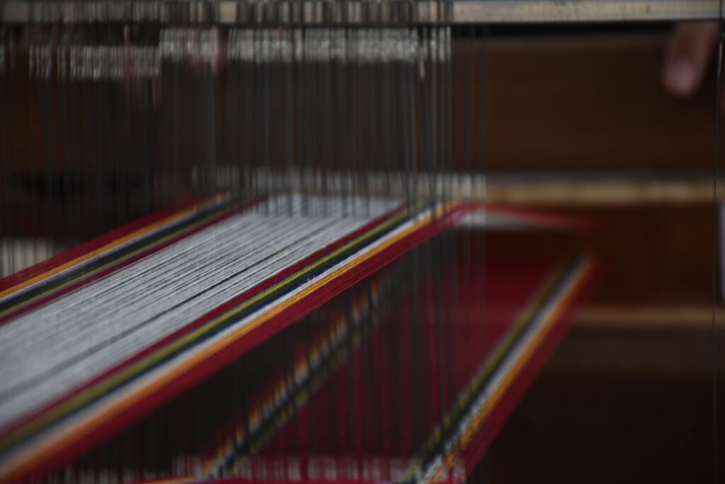 detail of the japanese threads in handloom