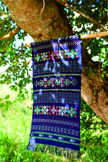 traditional japanese fabrics in okinawa, japan