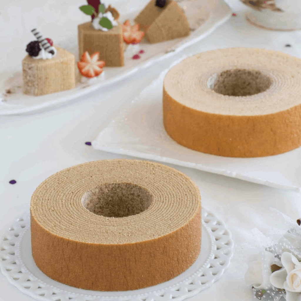 two Baumkuchen desserts from Japan
