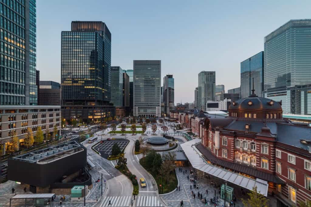 Marunouchi facade of Tokyo Station in Japan