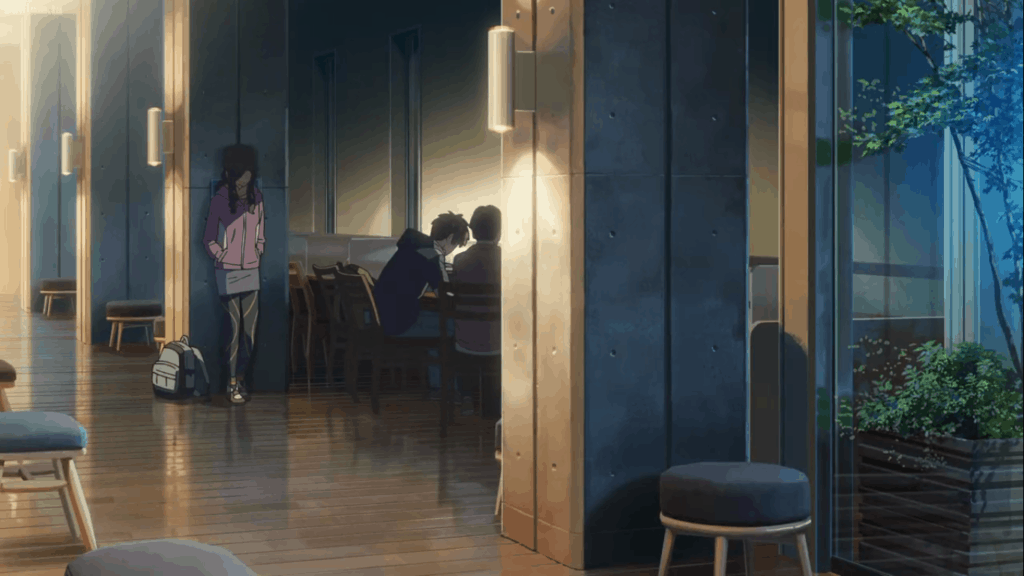 Scene from Your Name in Hida's library. 