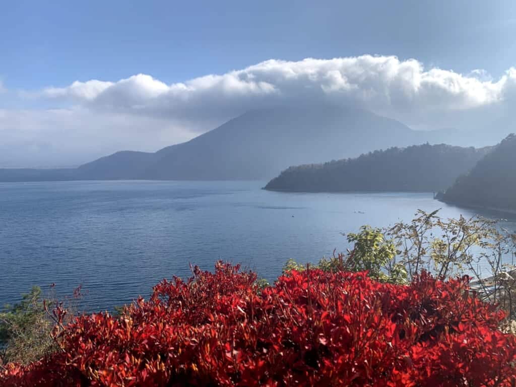 View of Mount Fuji from Lake Motosu Japan, one of Islands in Japan