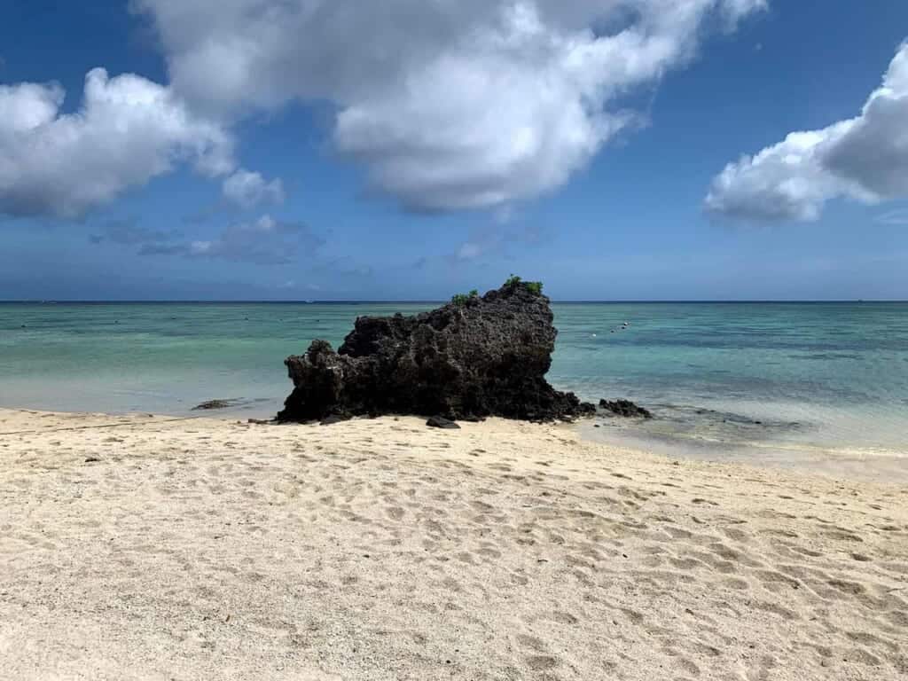 Beach on Ishigaki with rock, Islands in Japan