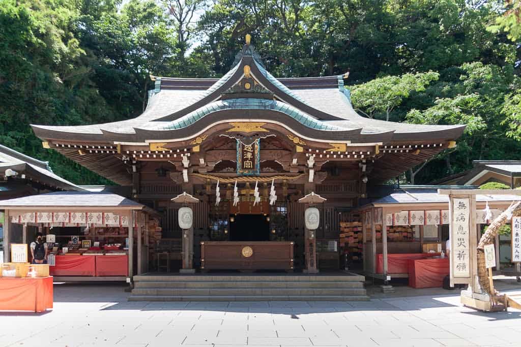 Traditional Japanese shrine on Enoshima near Tokyo