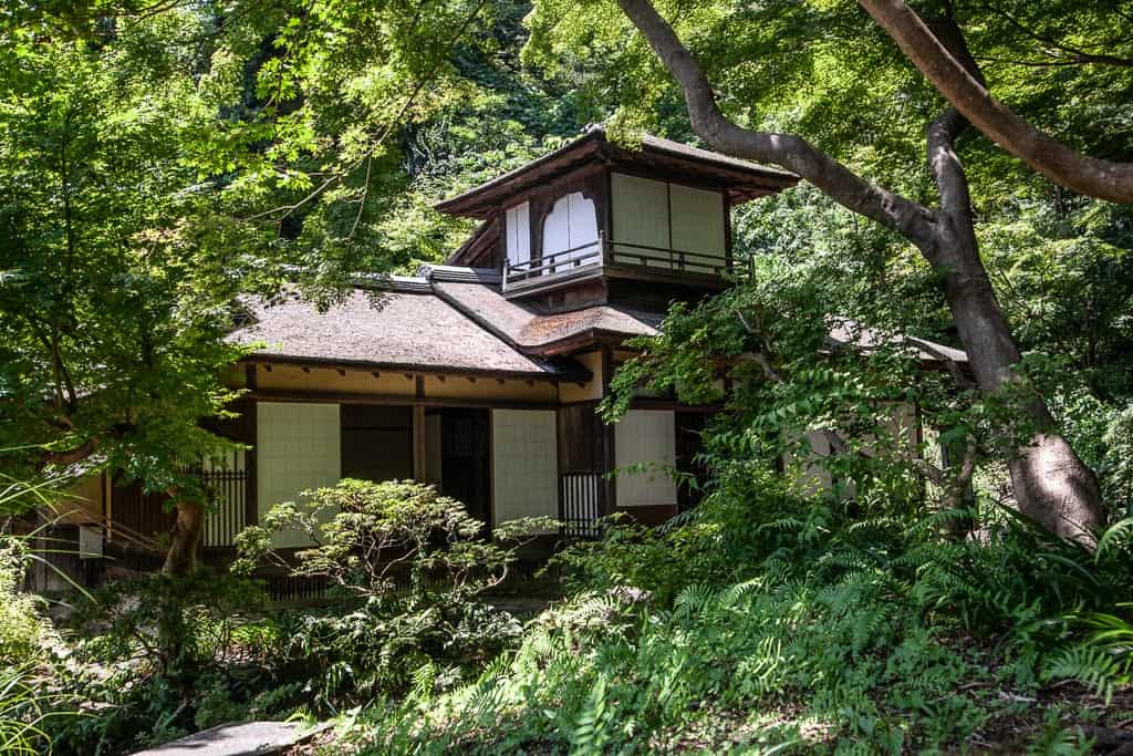traditional Japanese house surrounded by greenery in Yokohama