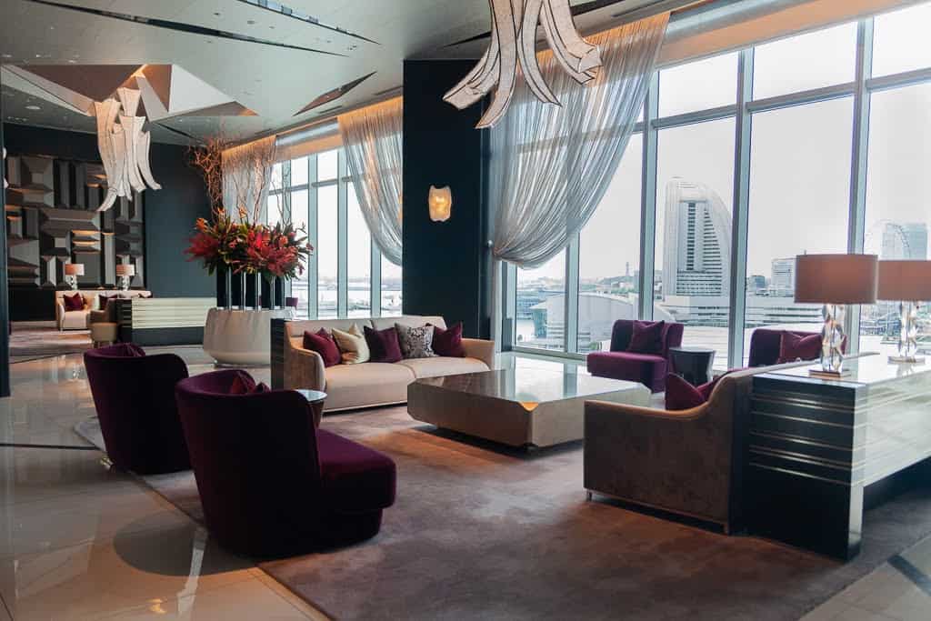luxury hotel lobby in Yokohama, Japan
