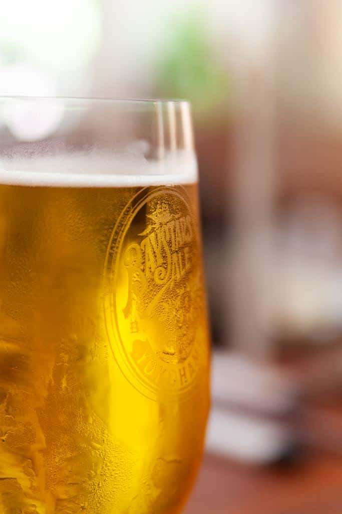 Close up shot of Yokohama beer in Japan