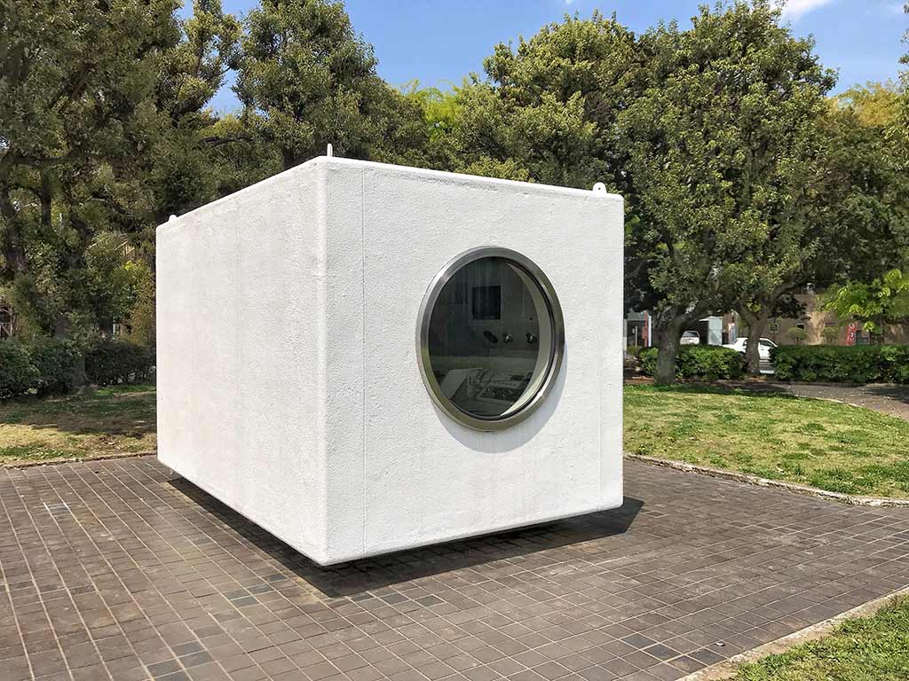exterior cube of Nakagin Capsule in tokyo, japan