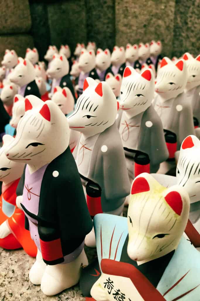 ceramic fox figures in Japan