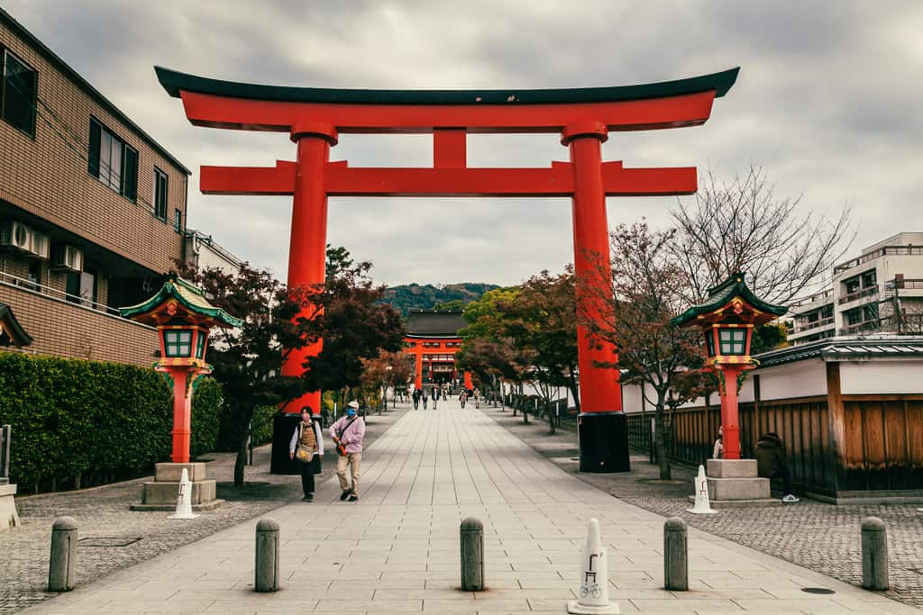 First gate of Fushimi Inari Taisha in Kyoto, Japan