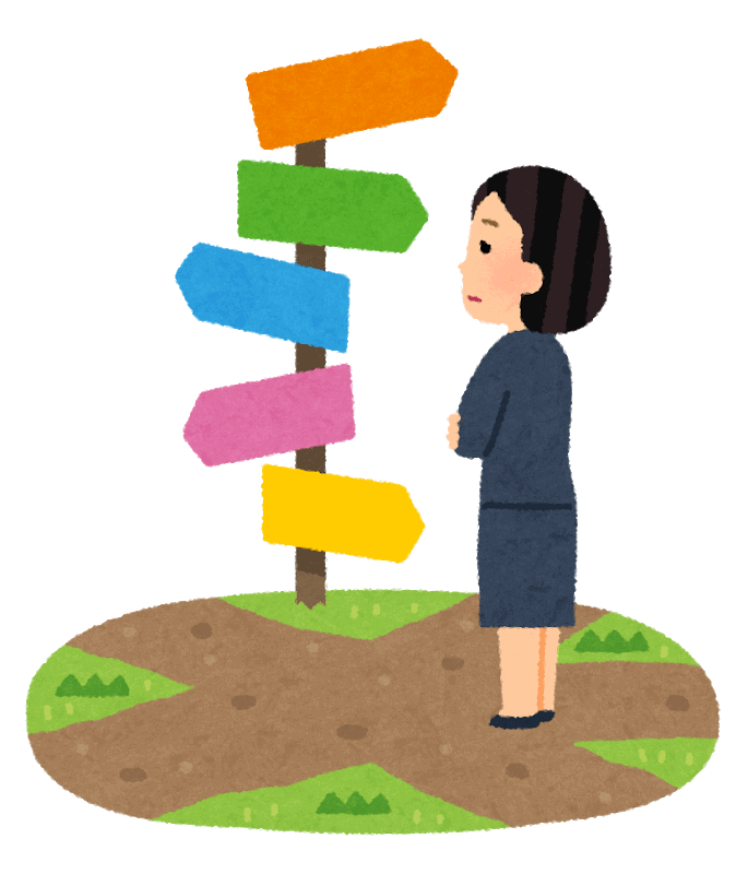 illustration of woman lost in Japan