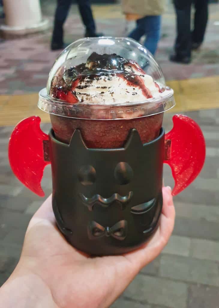 Starbucks frappucino with a spooky decoration  in Japan