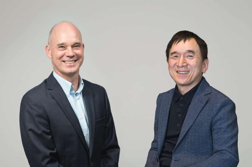 J.L. Bonnier, USJ CEO and Tsunekazu Ishihara, Pokémon President and CEO