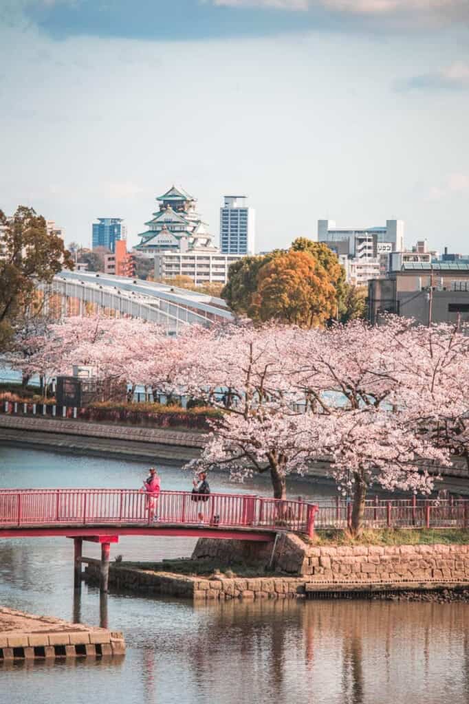 sakuranomiya park and osaka castle