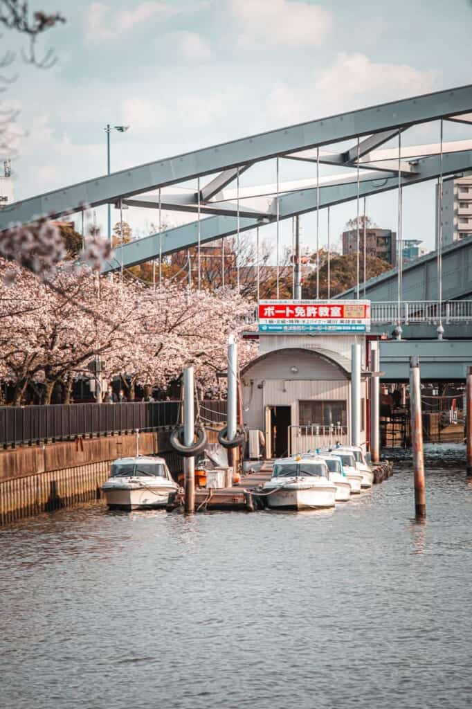 boats in okawa river