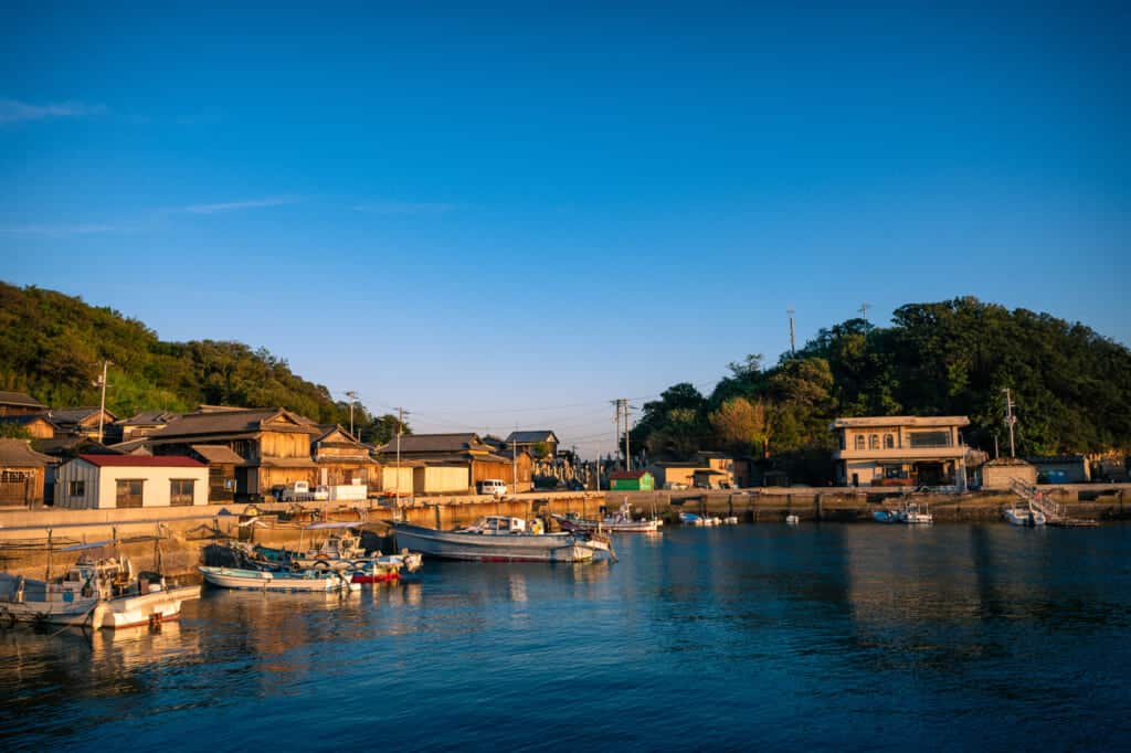small fishing village in shikoku island view