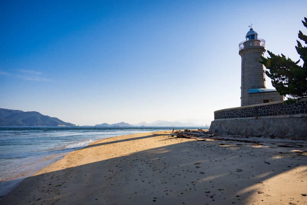 Japanese Ogijima Lighthouse in Shikoku