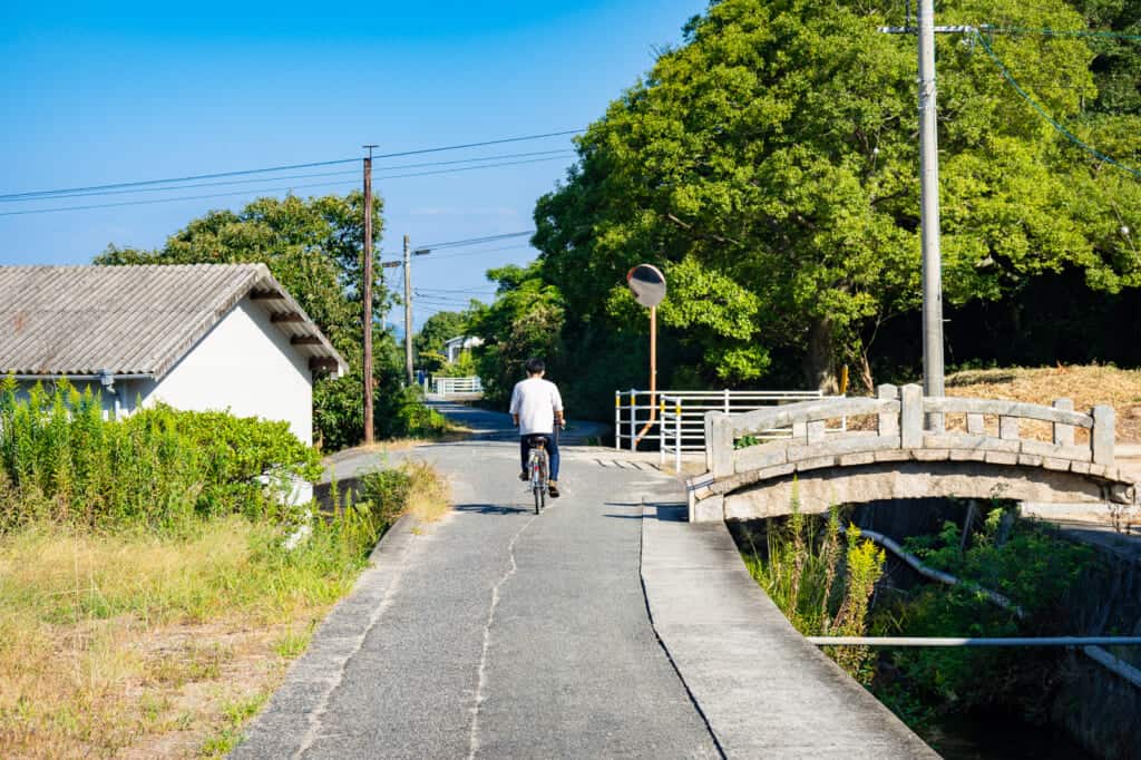 biker on Teshima island, Japan