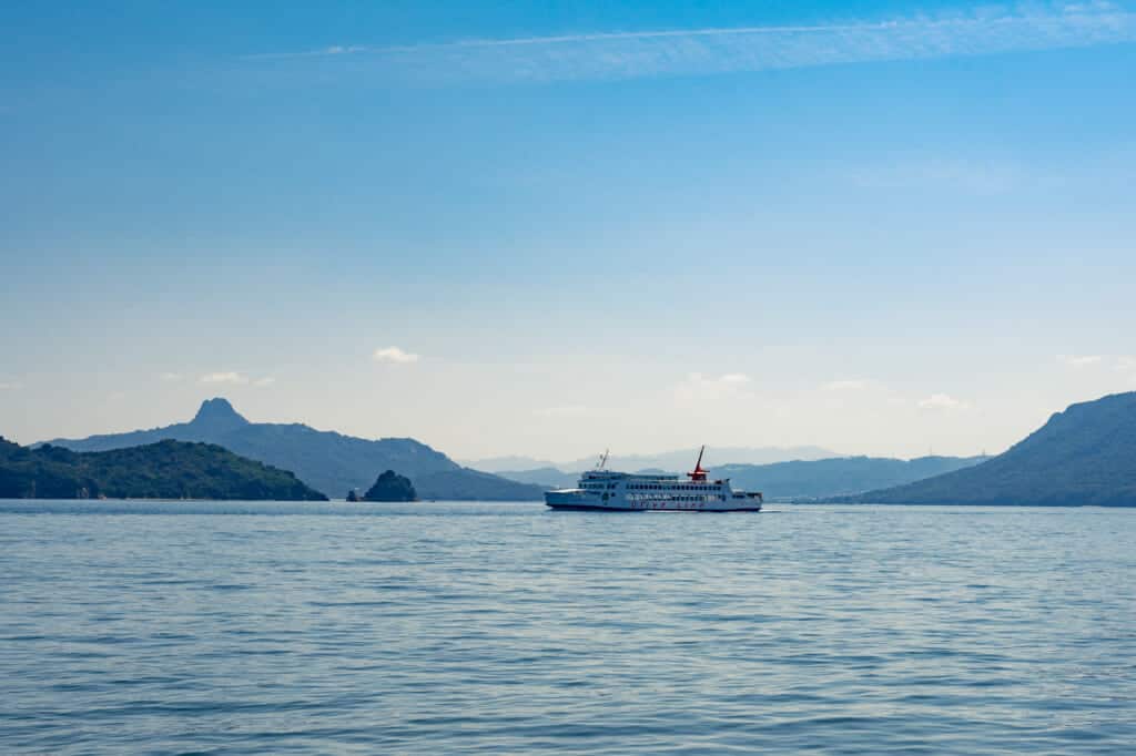ferry in ocean, Japan