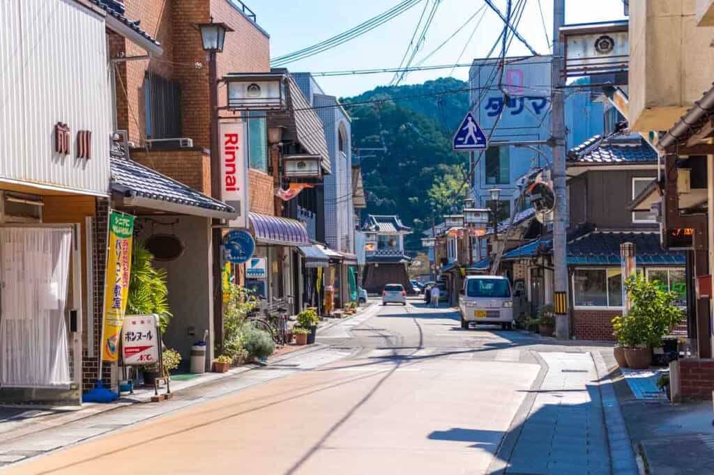 street view in Japanese castle town