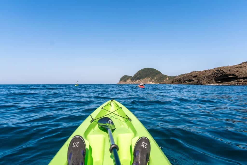 kayaking in Japan near geopark