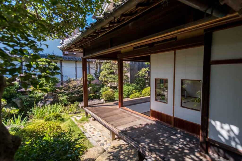 Japanese garden view from traditional house