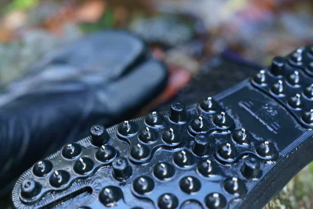 Tabi with metal spikes on the soles for walking through streams in Japan