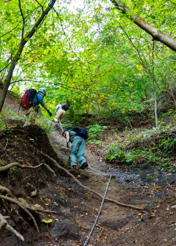 climbing a shugendo trail near myogi shrine in gunma, JApan