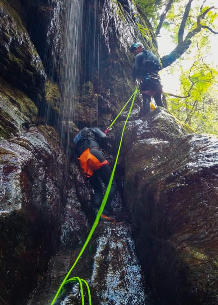 canyoning in nakatsu gorge, shikoku, japan