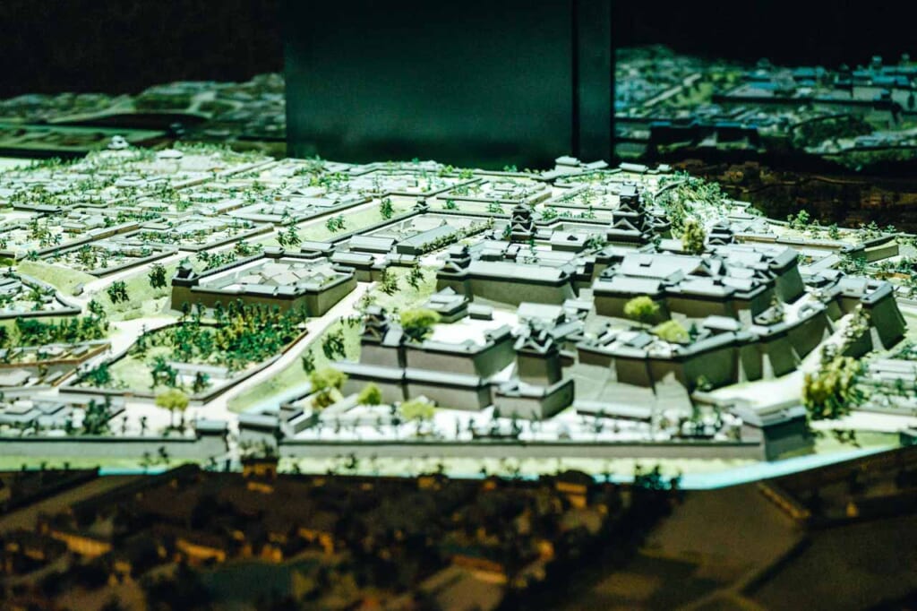 Japanese castle town model in kumamoto